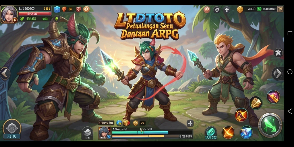 Tampilan gameplay LTDTOTO menunjukkan pertarungan seru di dunia fantastis.