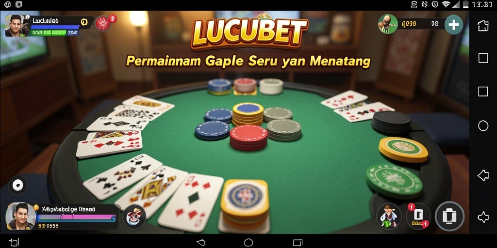 Tampilan gameplay Gaple yang seru dan interaktif di LUCUBET.