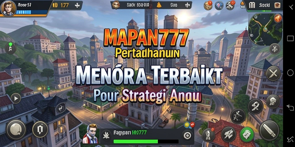 Tampilan gameplay MAPAN777 dengan menara yang beragam dan serangan musuh.