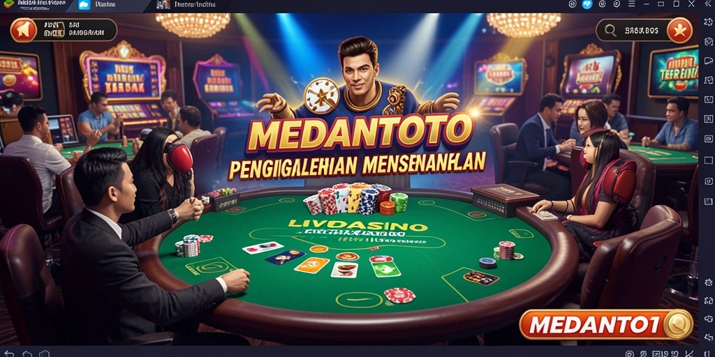 Tampilan menarik dari permainan Live Casino MEDANTOTO dengan dealer langsung.