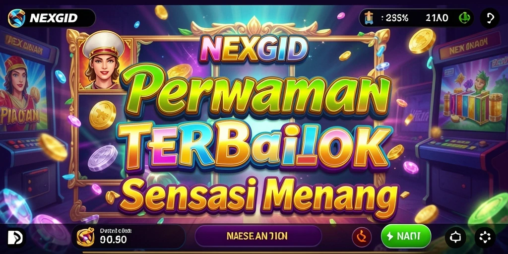 Tampilan gameplay seru NEXGID dengan simbol slot yang berwarna-warni.