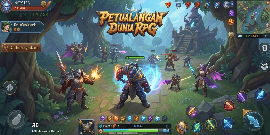 Tampilan gameplay epik NOX123 dengan aksi RPG yang mendebarkan.