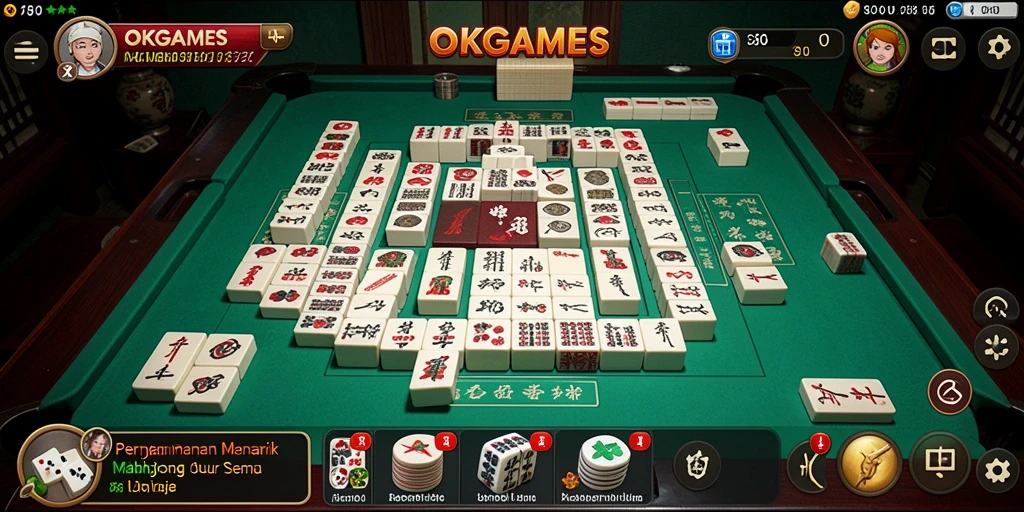 Tampilan utama OKGAMES dengan gameplay Mahjong yang menarik.