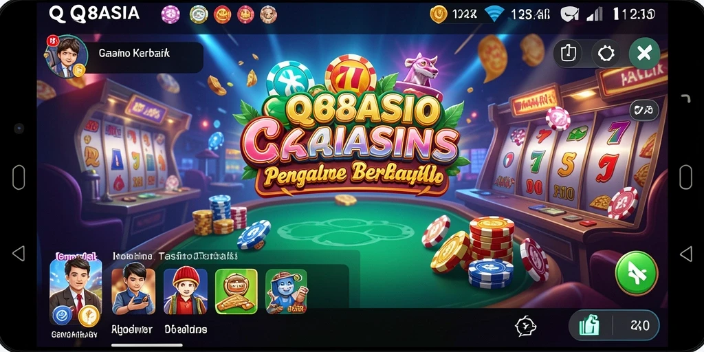 Screenshot gameplay QQ88ASIA menunjukkan kemeriahan dan keseruan permainan Kasino.