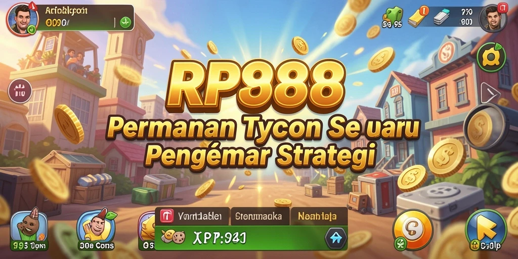 Tampilan gameplay menarik dari RP888 yang menunjukkan elemen Tycoon.