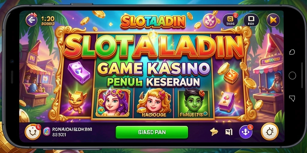 Screenshot gameplay SLOTALADIN menampilkan grafis yang memukau dan fitur menarik.
